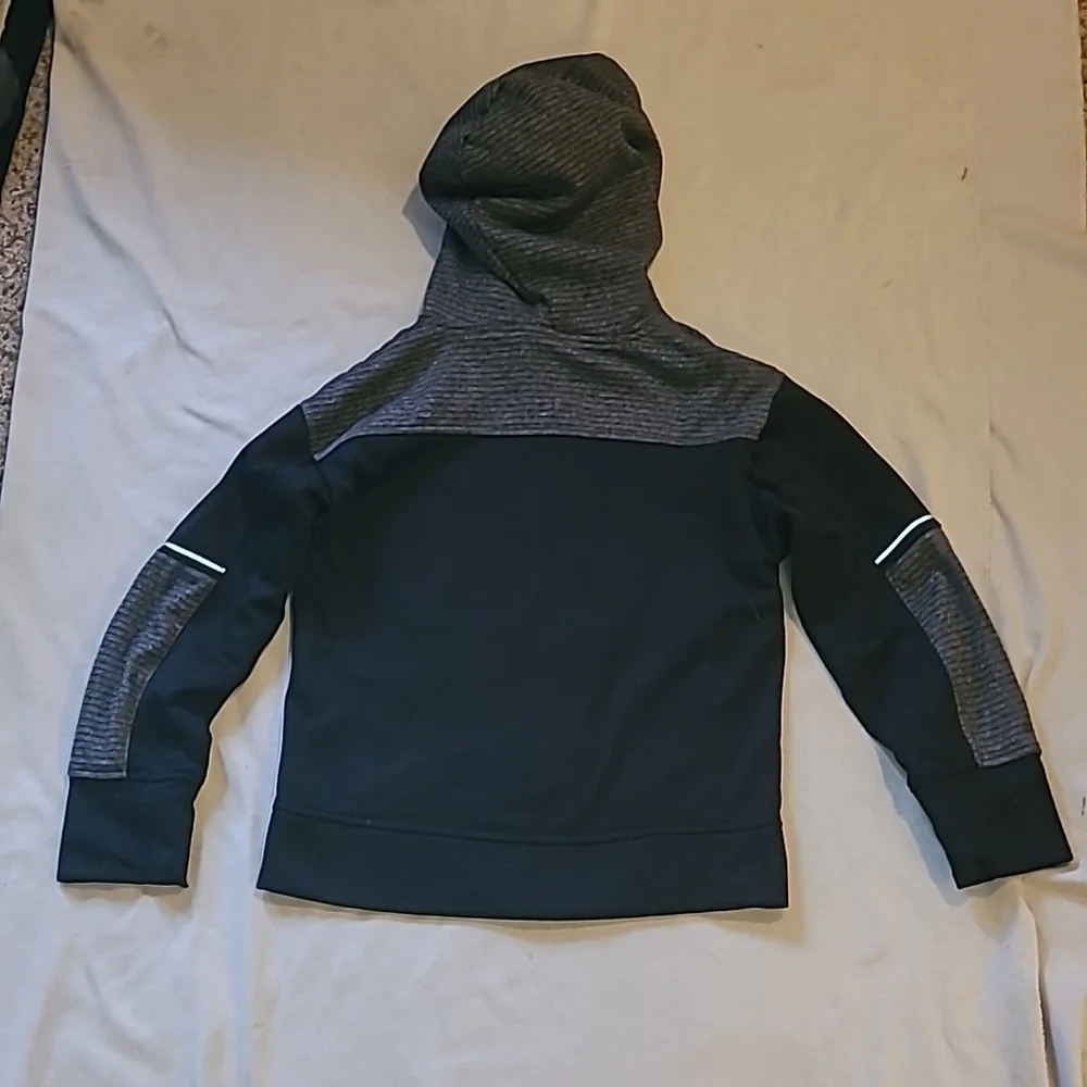 𝅺champion black/gray zip down lightweight hoodie small 6-7